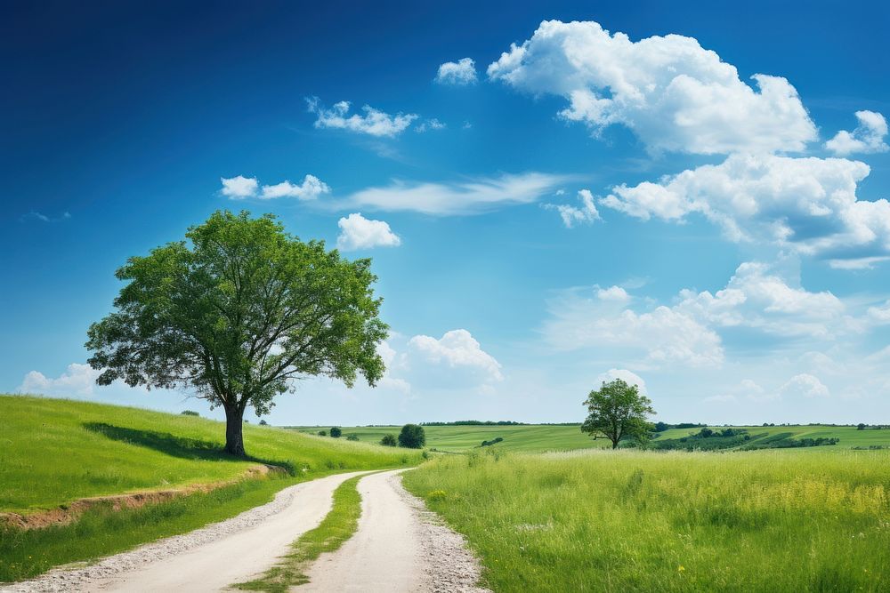 Road tree landscape outdoors. 