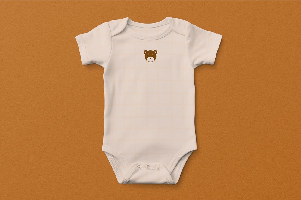 Beige baby romper, kids clothing