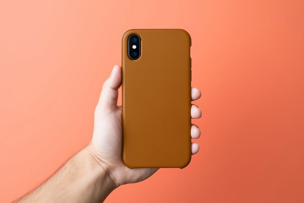 Brown leather phone case