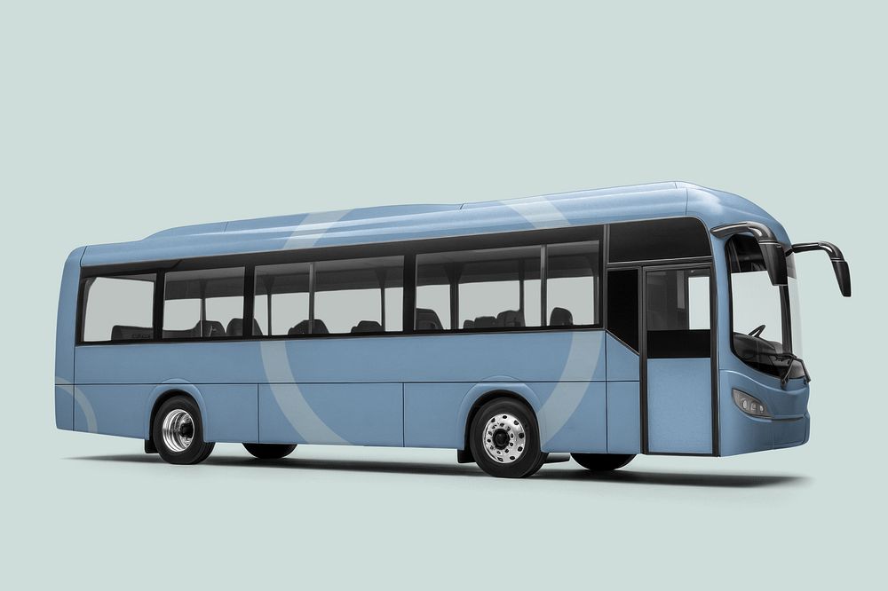 Blue tour bus, realistic vehicle