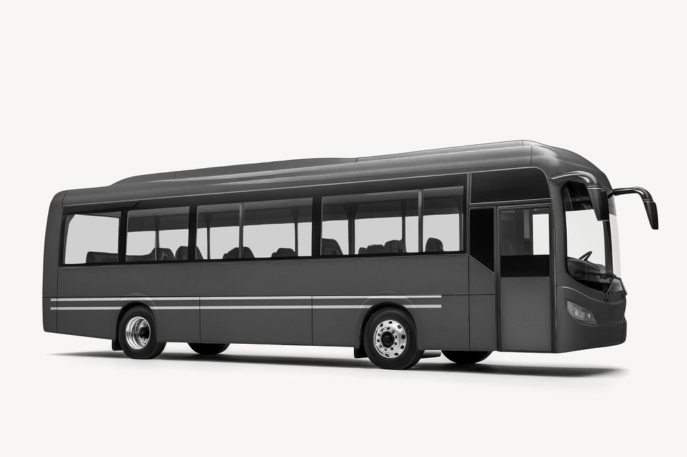 Black tour bus, realistic vehicle