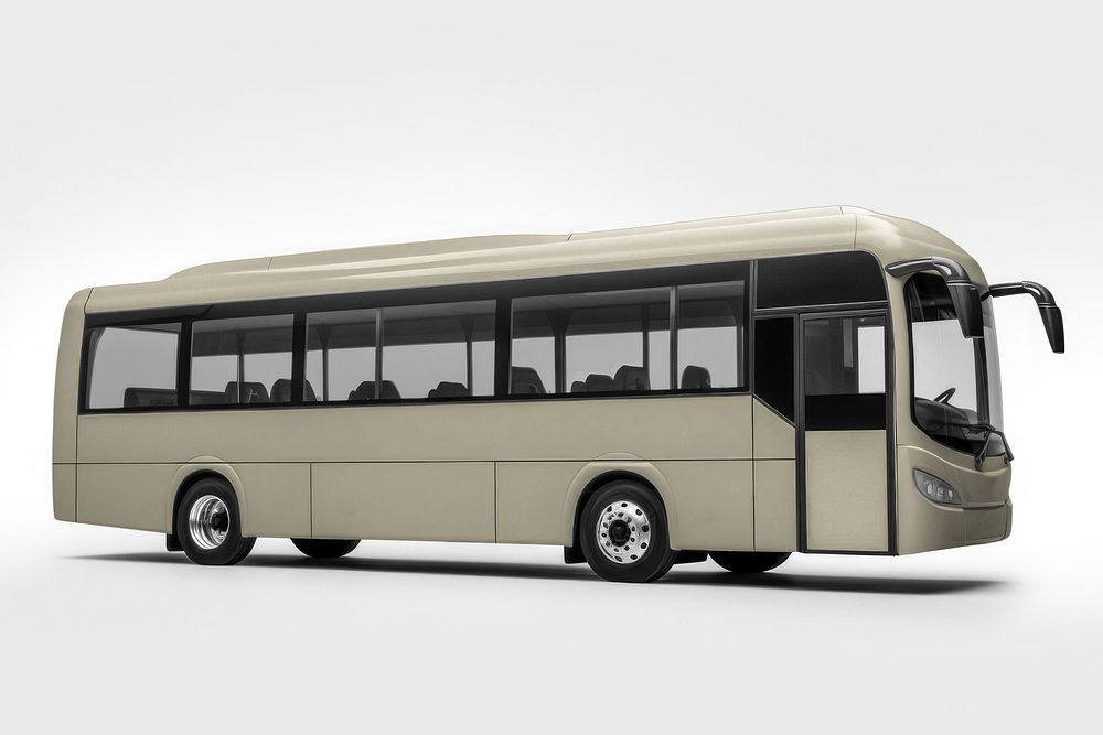 Gray tour bus, realistic vehicle