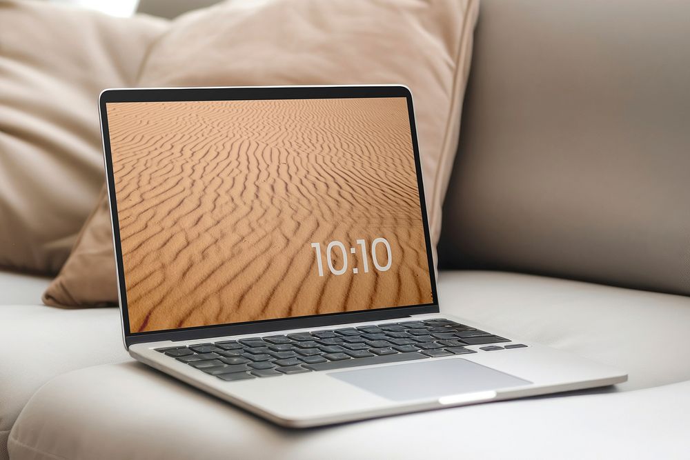 Laptop screen mockup, realistic digital device psd