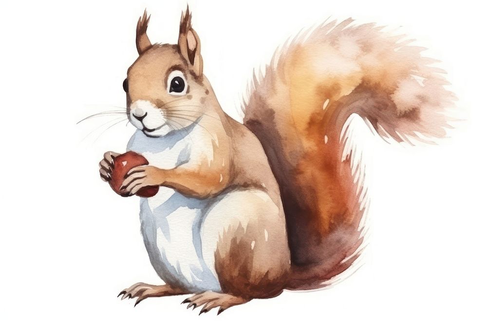 Red squirrel rodent animal mammal. AI generated Image by rawpixel.