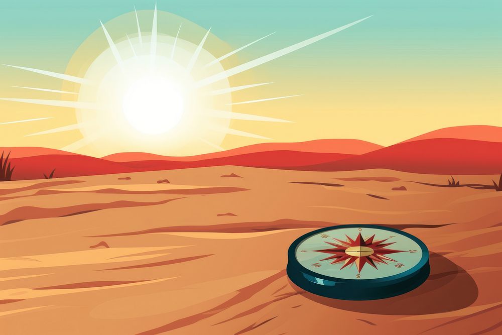 Outdoors compass desert sky. AI generated Image by rawpixel.