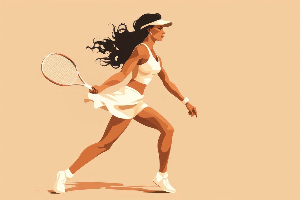 Young woman playing tennis sports racket ball. AI generated Image by rawpixel.