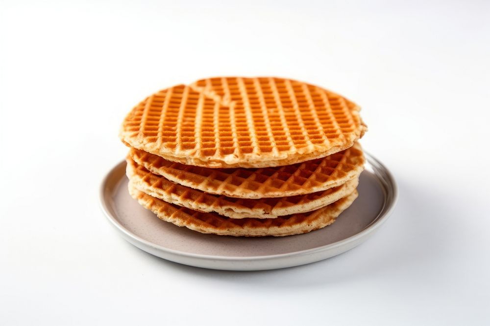 Stroopwafels dessert waffle plate. AI generated Image by rawpixel.