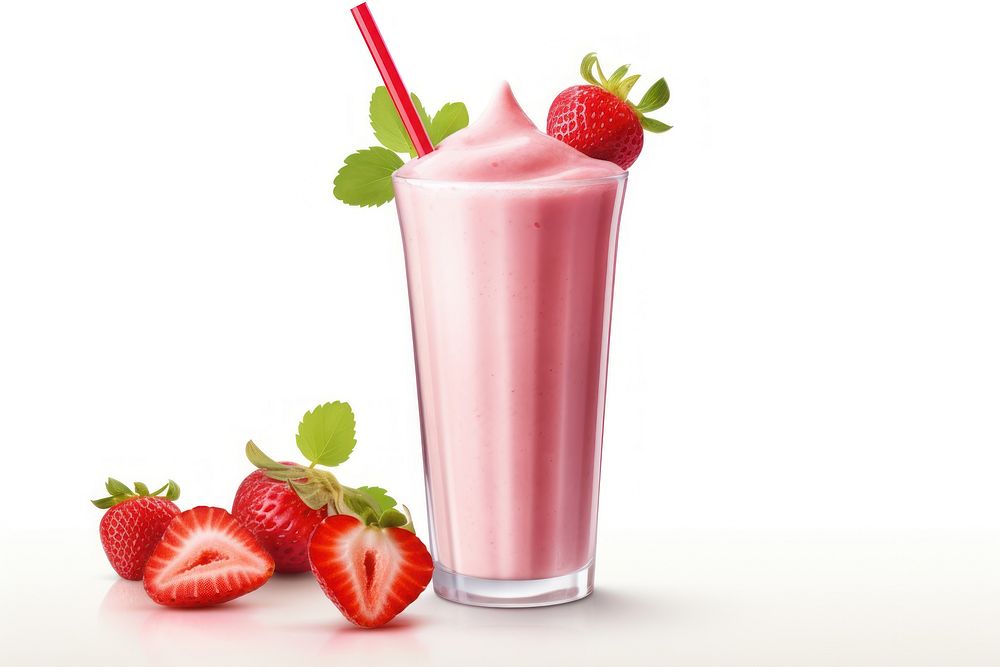 Strawberry smoothie milkshake fruit. AI generated Image by rawpixel.