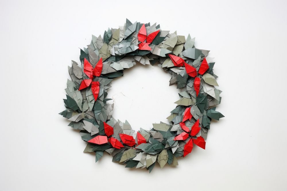 Christmas wreath plant leaf art. 