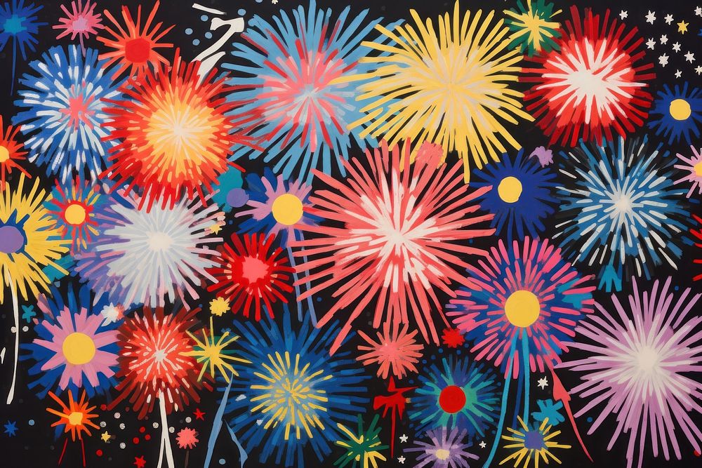 Fireworks pattern art illuminated. 