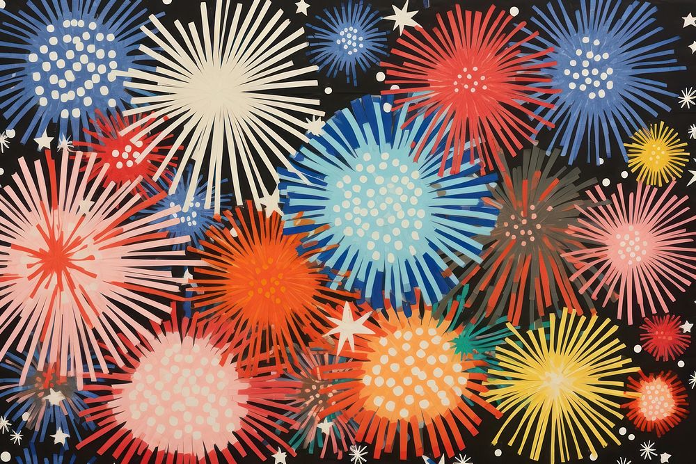 Fireworks pattern art arrangement. AI generated Image by rawpixel.