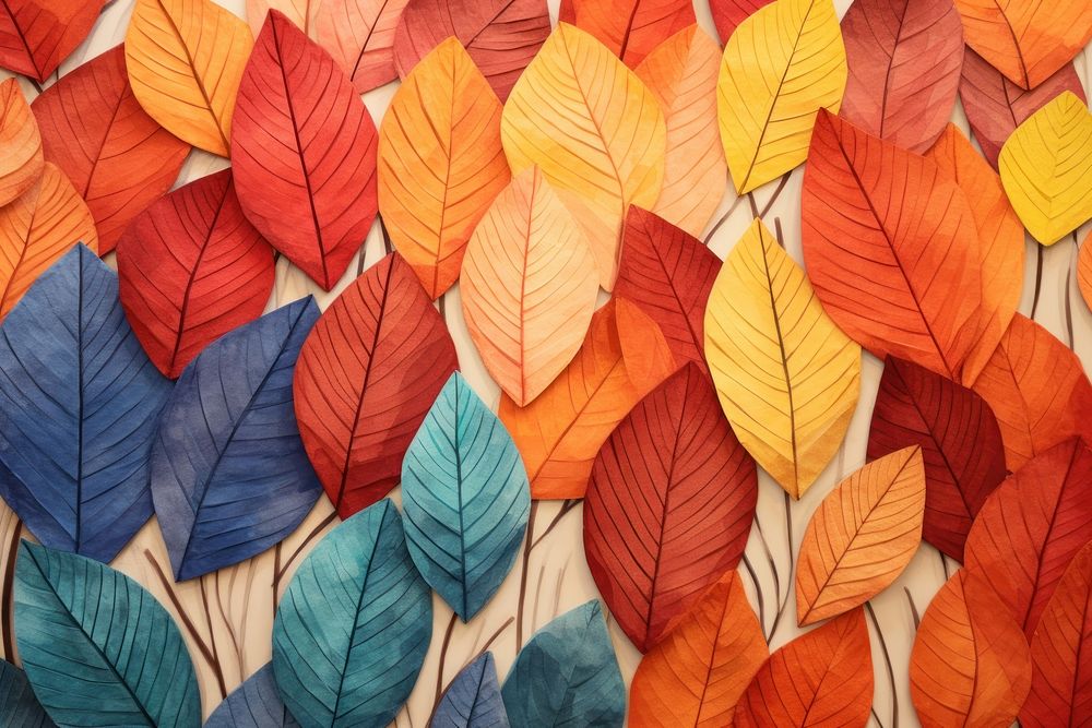Autumn leaves art pattern plant. AI generated Image by rawpixel.
