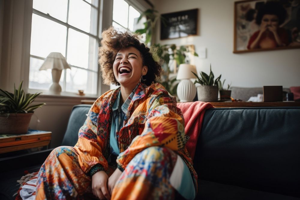 Laughing person adult woman. 