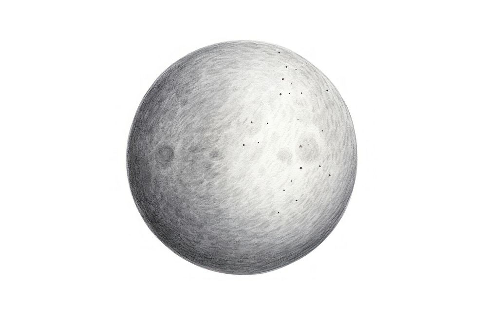 Moon astronomy sphere white background. AI generated Image by rawpixel.