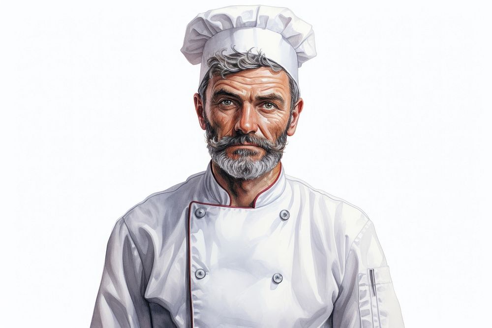 Male chef portrait adult beard. AI generated Image by rawpixel.