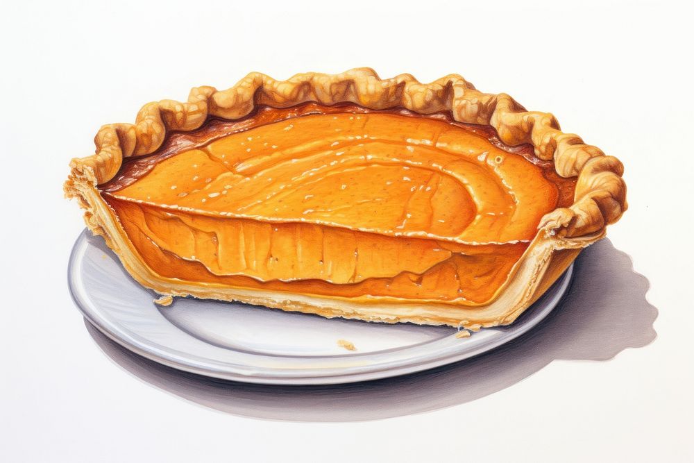 Pumpkin pie dessert pastry food. AI generated Image by rawpixel.