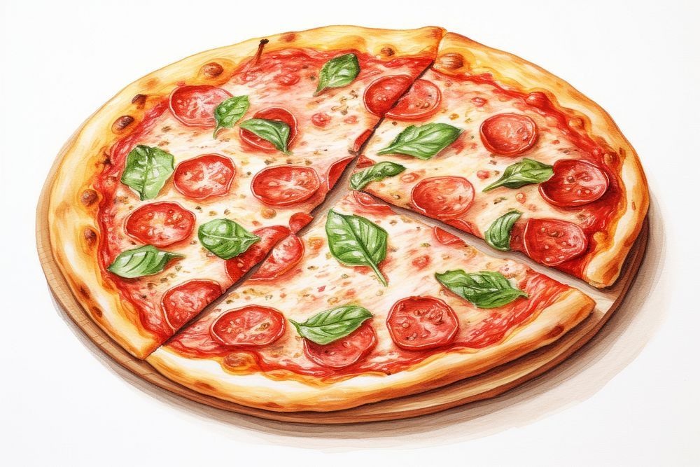 Pizza margherita food mozzarella pepperoni. AI generated Image by rawpixel.
