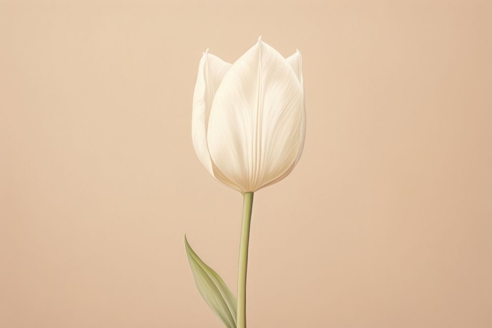 White tulip flower petal plant. AI generated Image by rawpixel.