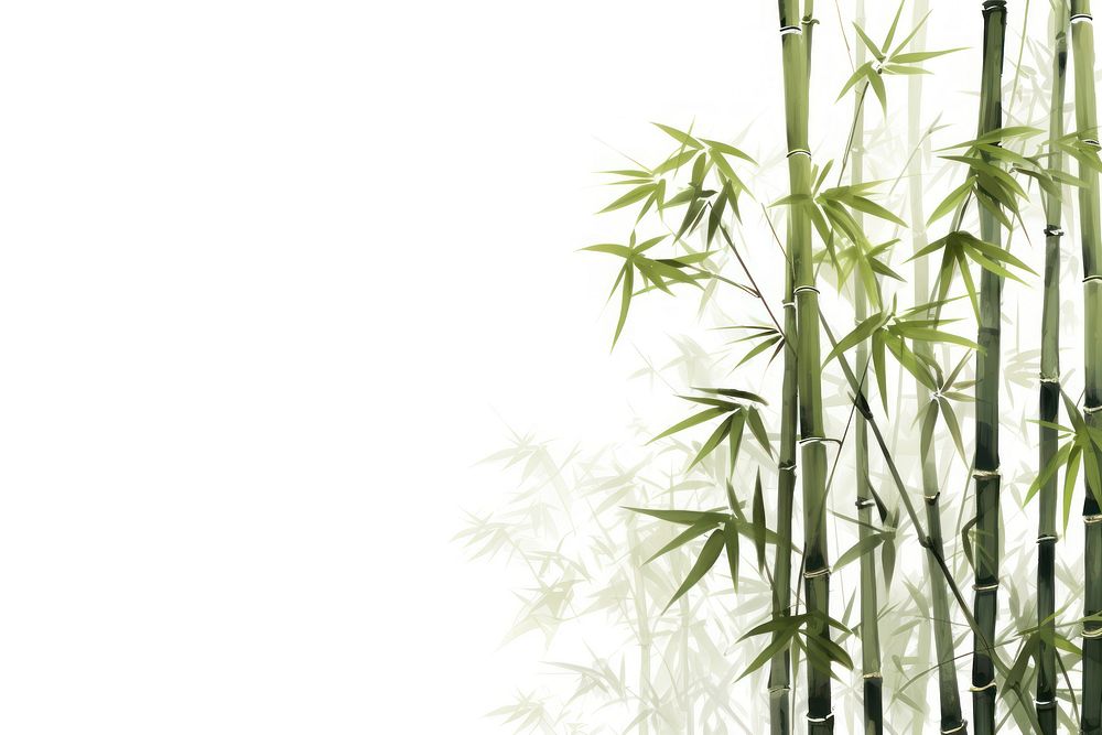 Bamboo jungle backgrounds plant white background. AI generated Image by rawpixel.
