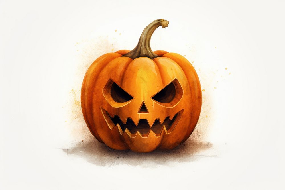 Halloween pumpkin face anthropomorphic jack-o'-lantern. AI generated Image by rawpixel.