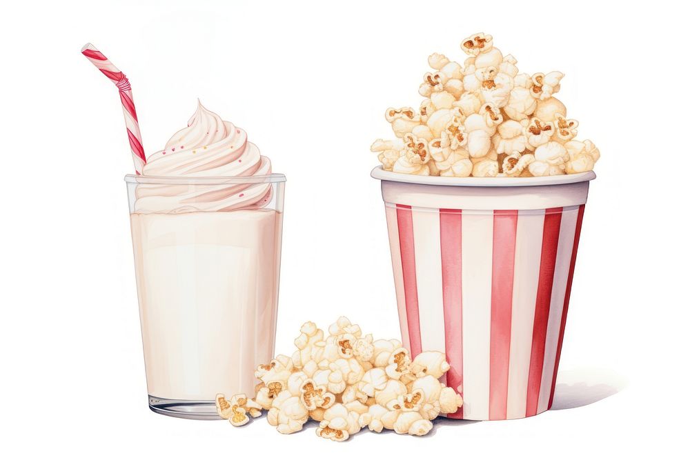 Popcorn milkshake dessert snack. AI generated Image by rawpixel.