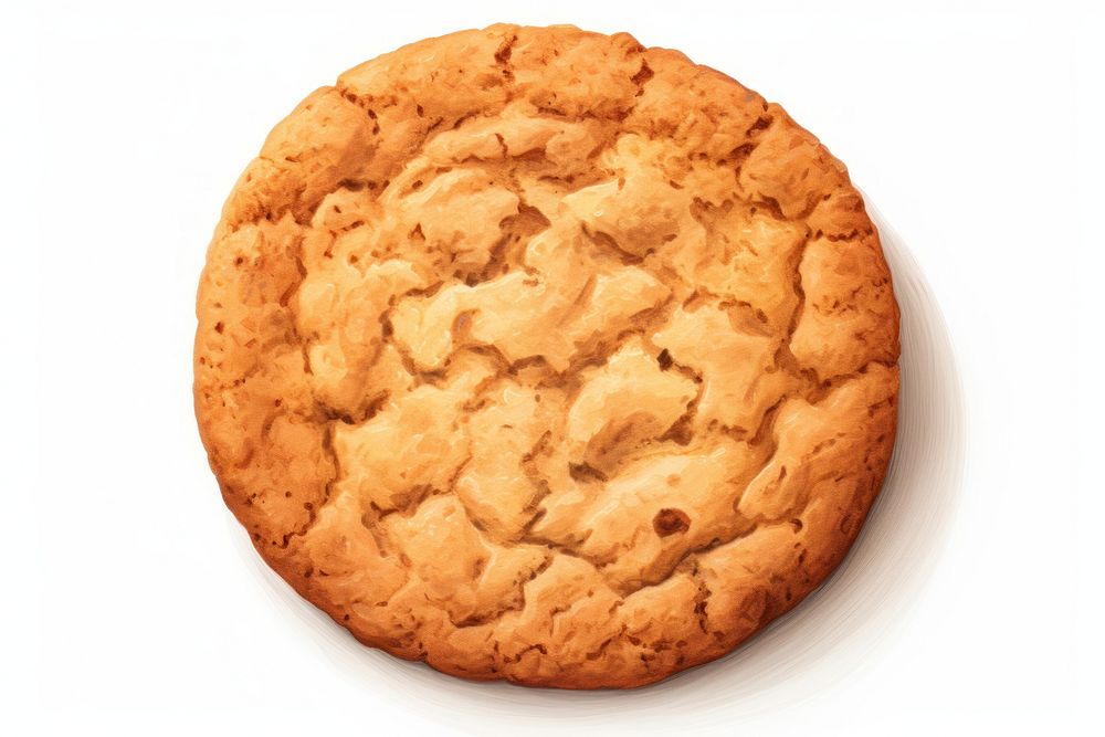 Cookie biscuit food white background. AI generated Image by rawpixel.