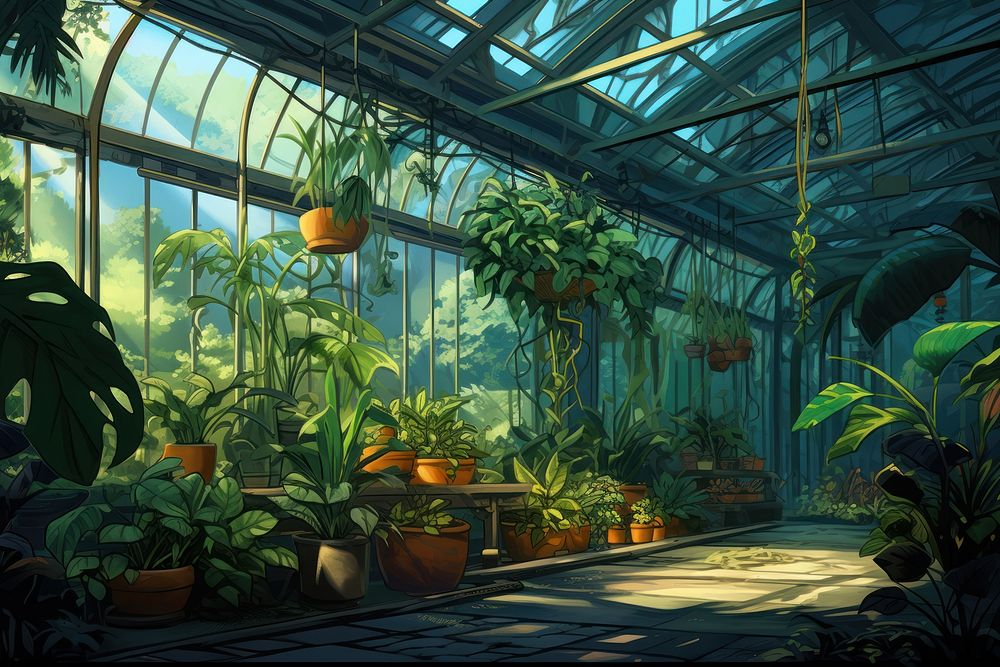 Glasshouse plant greenhouse nature. AI generated Image by rawpixel.