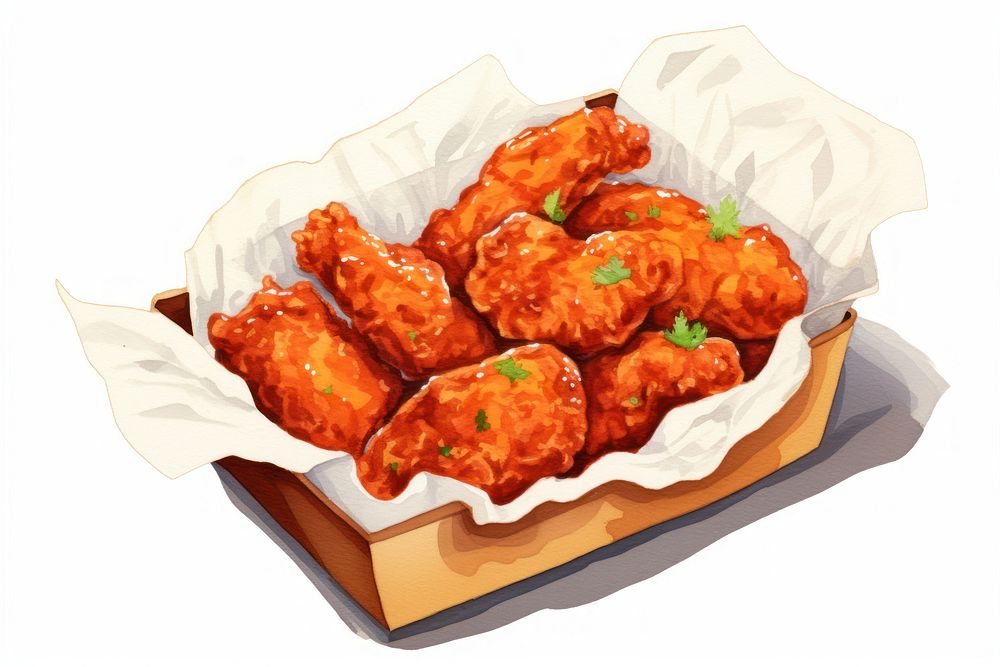 Korean fried chicken paper food container. 