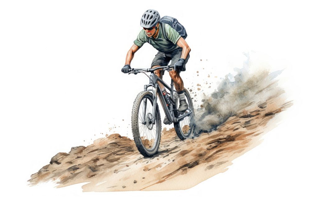Man riding Mountain bike cycling bicycle vehicle. AI generated Image by rawpixel.