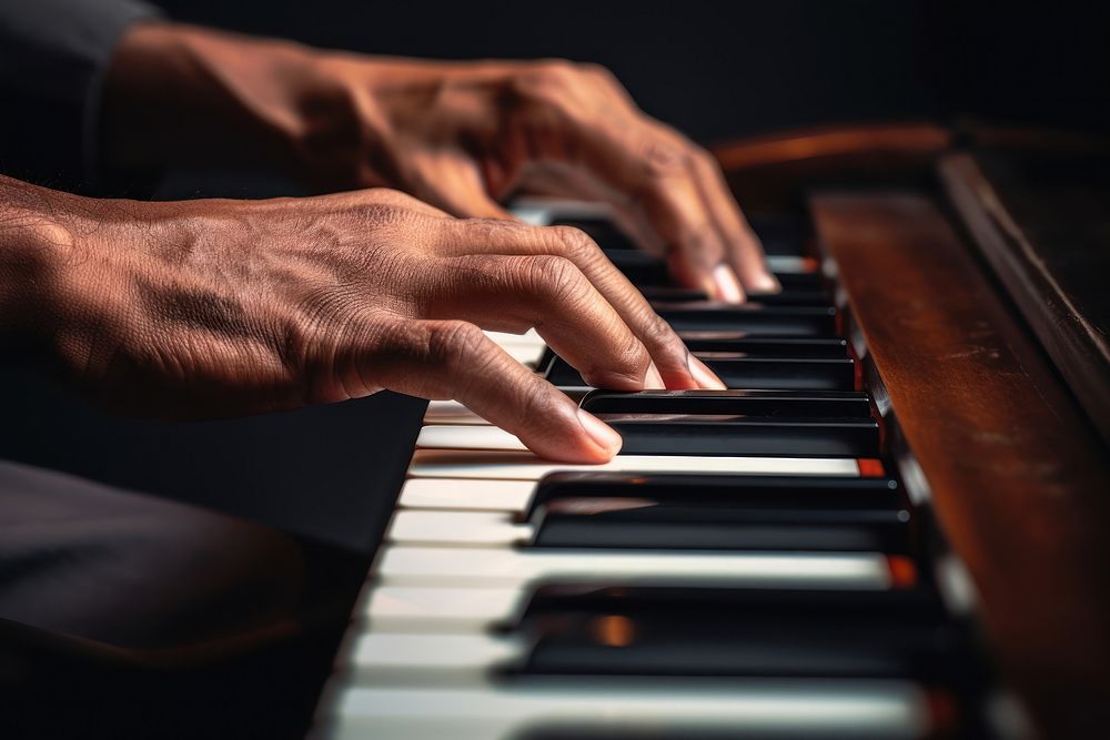 Hands playing musical instrument keyboard musician piano. AI generated Image by rawpixel.