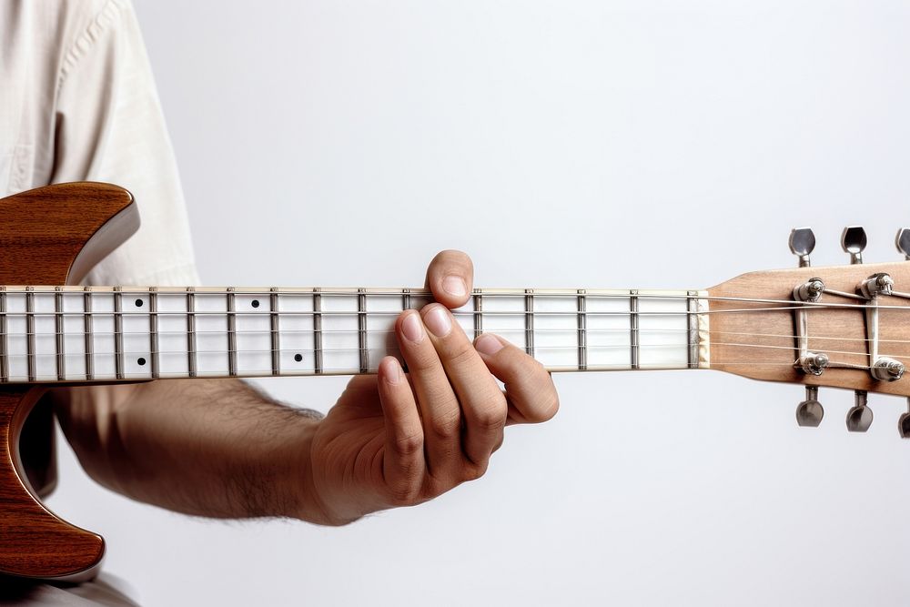 Hands playing musical instrument musician guitar performance. 