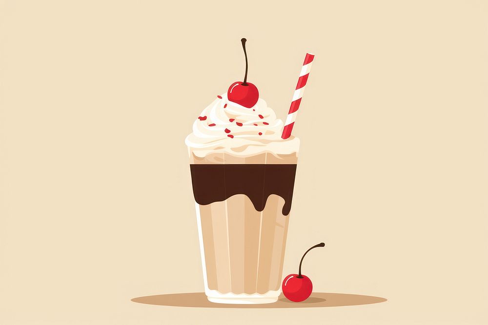 Milkshake dessert drink cream. AI generated Image by rawpixel.