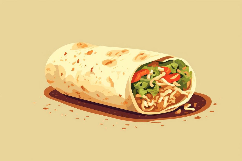 Burrito bread food flatbread. AI generated Image by rawpixel.