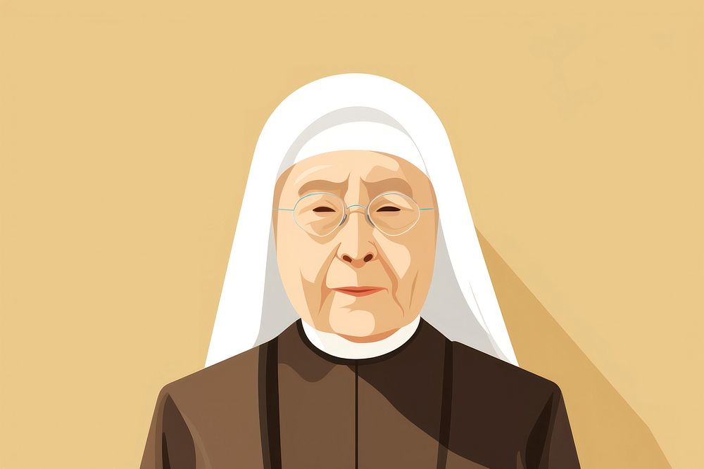 Asian nun woman face spirituality retirement. AI generated Image by rawpixel.
