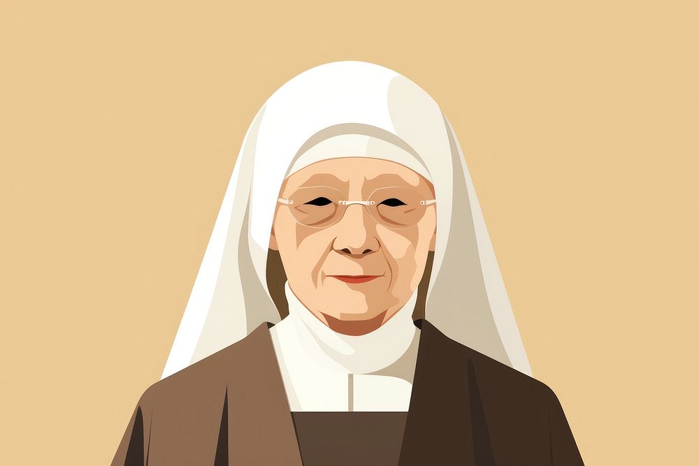 Asian nun woman face spirituality accessories. AI generated Image by rawpixel.