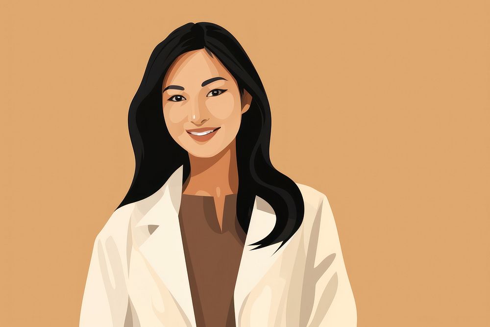 Asian doctor woman portrait smiling adult. AI generated Image by rawpixel.