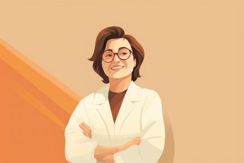Chubby doctor woman portrait smiling glasses. AI generated Image by rawpixel.