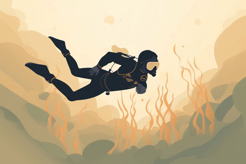 Woman diving underwater adventure outdoors sports. AI generated Image by rawpixel.