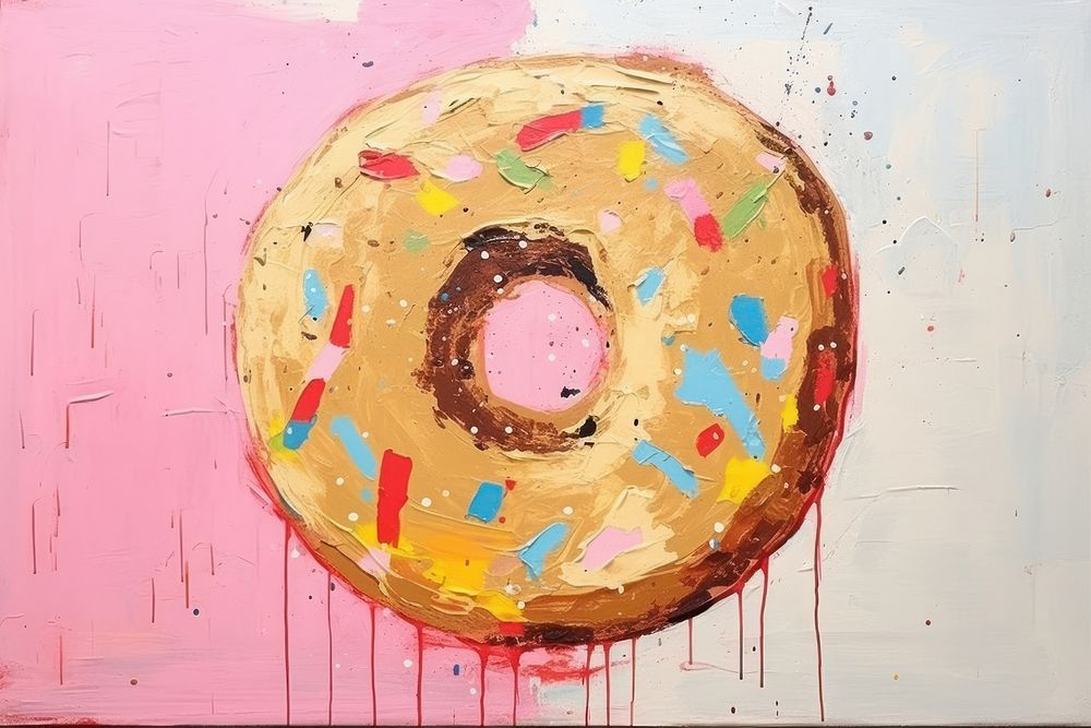 Donut art food text. 