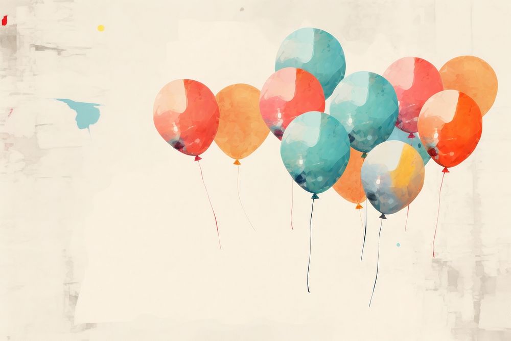 Party balloons backgrounds painting celebration. AI generated Image by rawpixel.