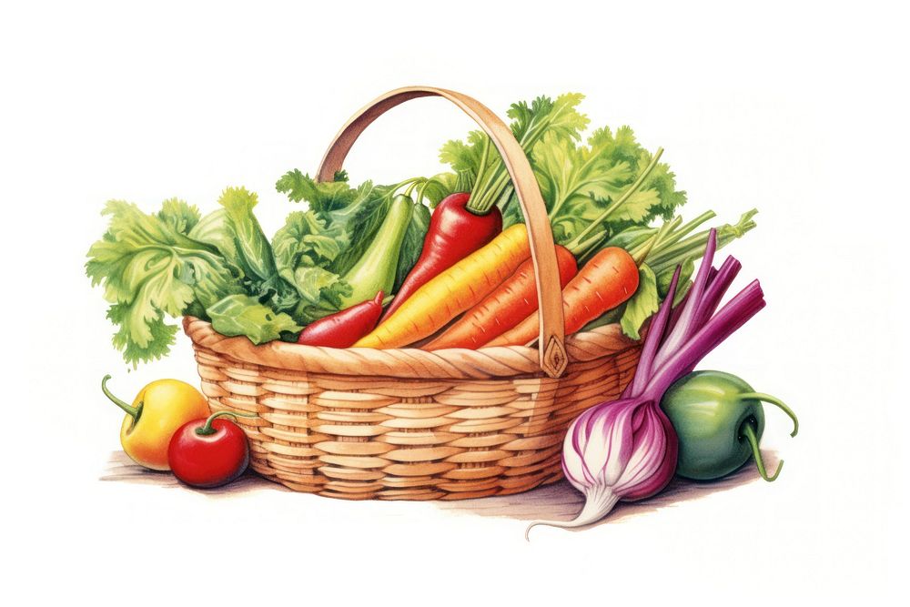 Vegetable basket carrot plant. AI generated Image by rawpixel.