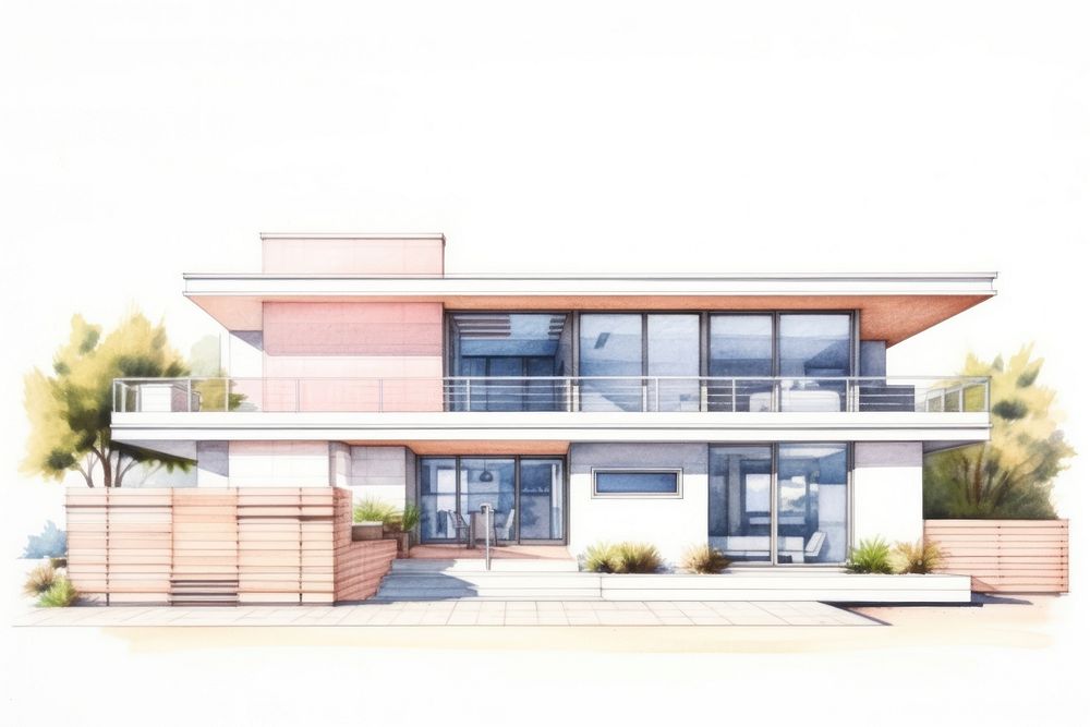 House architecture building drawing. AI generated Image by rawpixel.