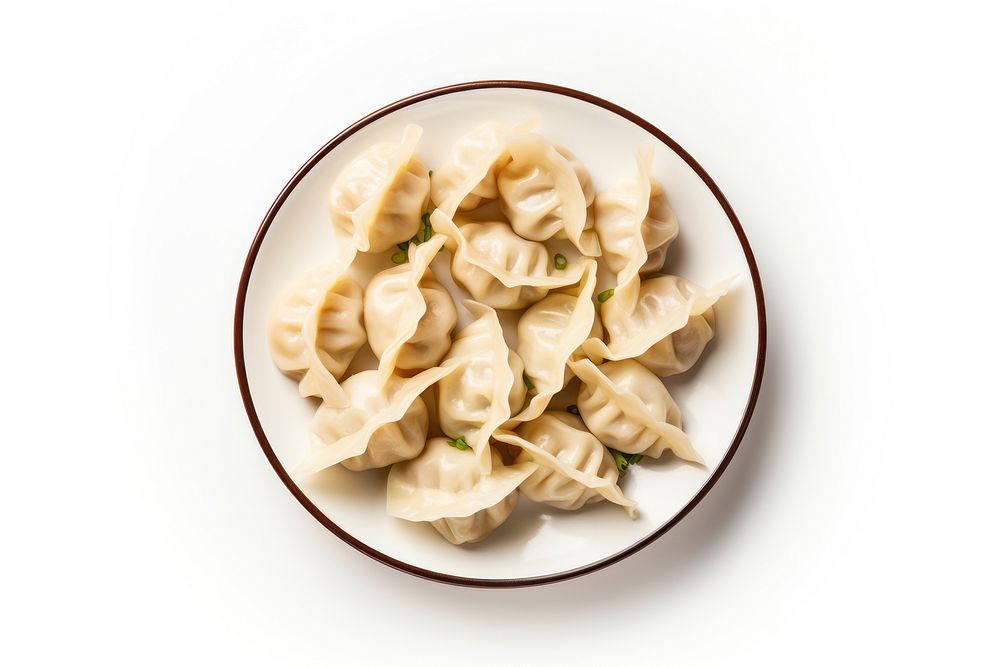 Dumplings pasta plate food. AI generated Image by rawpixel.