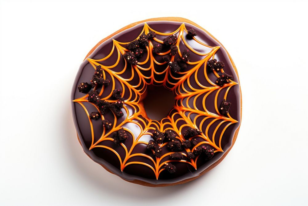 Halloween donut white background confectionery invertebrate. AI generated Image by rawpixel.