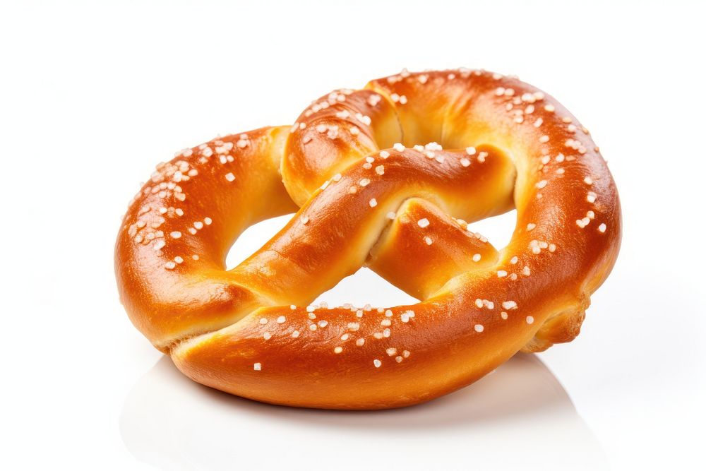 Pretzel bread food white background. AI generated Image by rawpixel.
