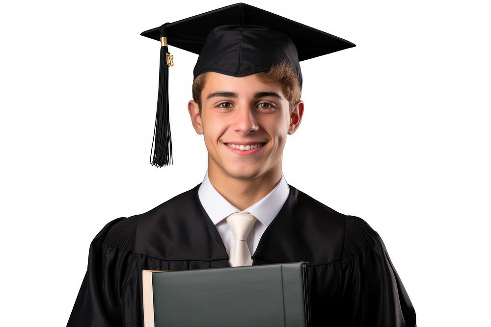 Student graduation white background intelligence. 