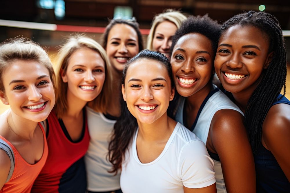 Volleyball players cheerful laughing sports. AI generated Image by rawpixel.