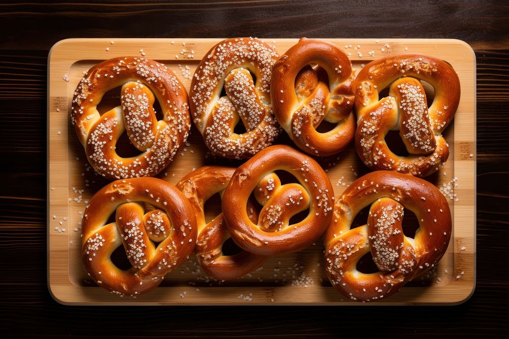 Pretzels bread food viennoiserie. AI generated Image by rawpixel.