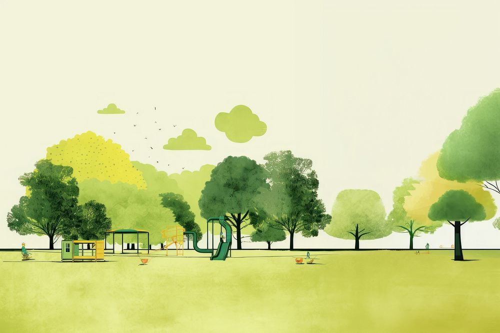 Simplified central park in minimalism. AI generated Image by rawpixel. 