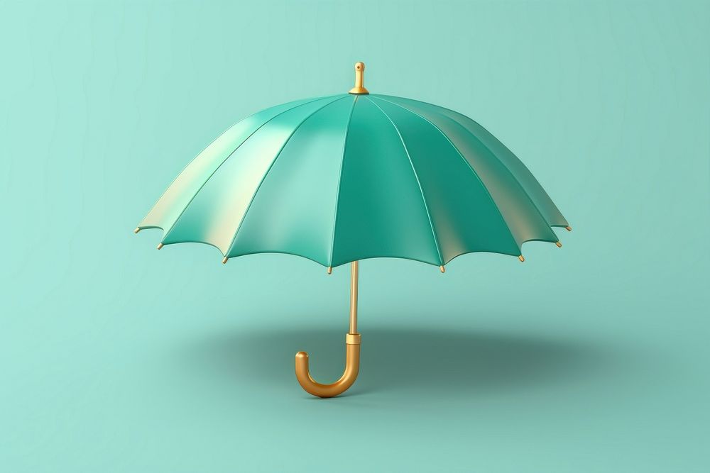 Umbrella lowpoly icon protection sheltering sunshade. 